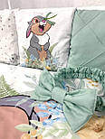 Комплекти в ліжечко для новонароджених Дитяча постільна білизна та балдахін Бортики-захист у дитяче ліжечко, фото 9