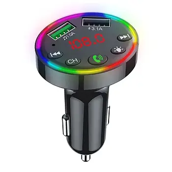 Автомобільний модулятор F9 з Bluetooth RGB підсвічуванням та LED-екраном