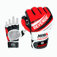 Перчатки боевые для MMA без пальцев р. L EV-18-1822 PU красно-бело-черные, экокожаные для дома и спортзала