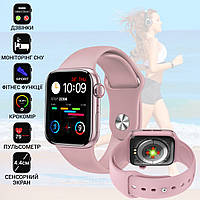 Розовые женские смарт часы Smart Watch M16-6S PLUS, Умные часы телефон с фитнес функциями алюминиевые MNG