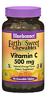 Bluebonnet Nutrition, Earth Sweet Chewables, Витамин С 500мг, Вкус Апельсина, 90 жевательных таблеток