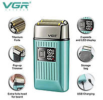 Електробритва (шейвер) VGR Foil Shaver IPX 6 turquoise V-357