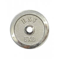 Диск хромированный 5 кг металлический DB C102-5 D: 30 мм стальной для штанги и гантелей