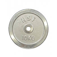 Диск хромированный 10 кг стальной DB C102-10 D: 30 мм металлический для штанги и гантелей