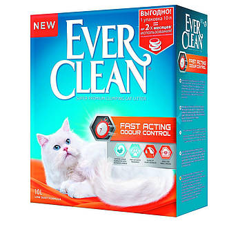 Наповнювач для котячого туалету бентоніт миттєвий контроль запахів Евер Клін (Ever Clean) Fast Acting 10 л