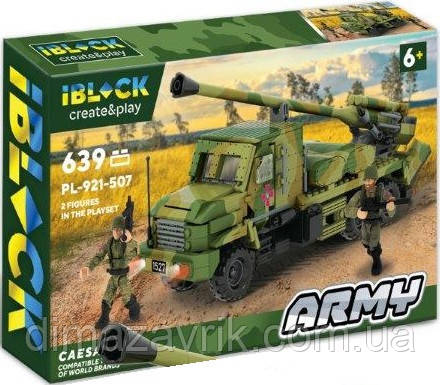Конструктор iBlock PL-921-507 "Армія України. Самохідна артилерійська установка САУ Цезар CAESAR" 639 детал, фото 1
