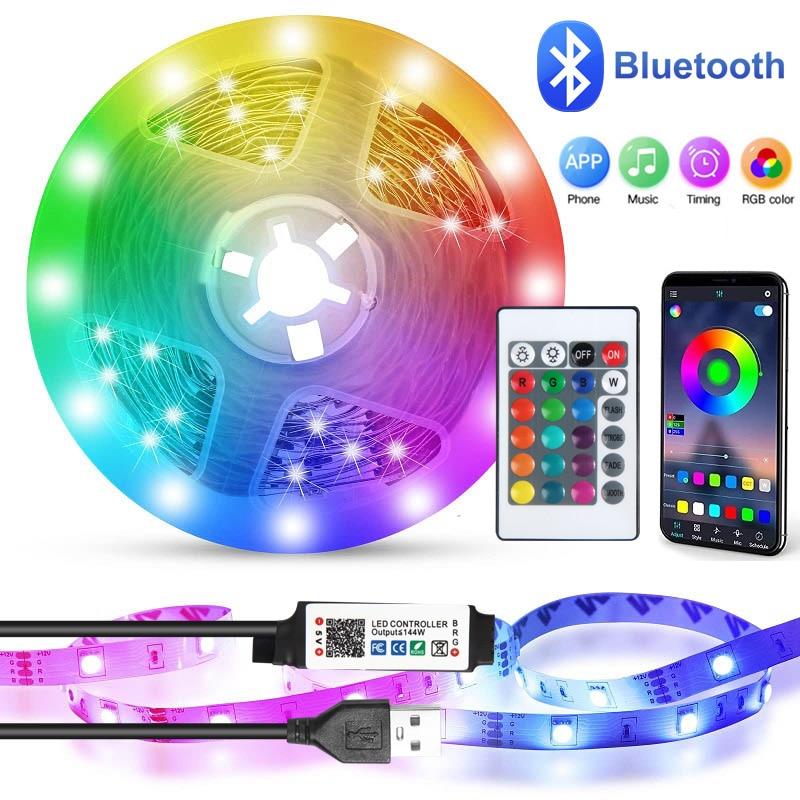Світлодіодна LED-стрічка RGB 5050 5M 54 LEDS bluetooth з контролером USB APP Control