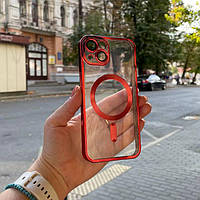 Чехол для iPhone 11 Shining with MagSafe защита камеры Silver / чехол для айфон 11 с магсейф красный