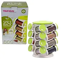 Органайзер ПЛАСТИК для специй кухонный вращающийся Spice Rack 16 в 1 Стойка для специй карусель | SPIC161