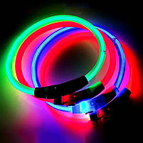 LED USB нашийник для собак і котів круглий S 35 см - зелений, фото 5
