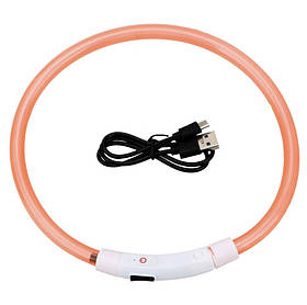 LED USB нашийник для собак і котів круглий M 50 см - помаранчевий