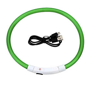 LED USB нашийник для собак і котів круглий M 50 см - зелений