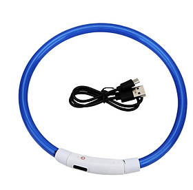 LED USB нашийник для собак і котів круглий L 70 см - синій