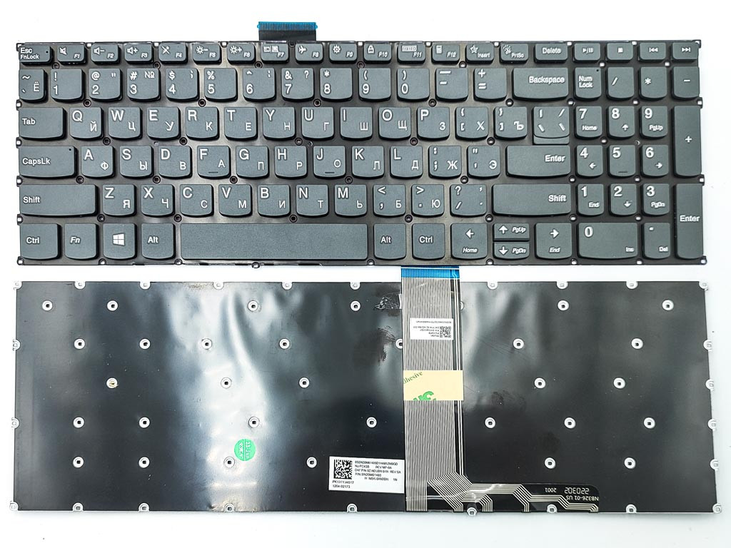 Клавіатура для Lenovo IdeaPad 5-15ALC05, 5-15ARE05, 5-15IIL05, 5-15ITL05 2020y (RU Gray)