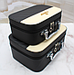 Шкатулка-органайзер для косметики 25х19х12 см, кейс шкірзам чорний на блискавці, каркасна косметичка велика, фото 2