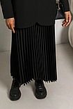 Модна довга спідниця плісе з якісної турецької костюмки 42-52 розміри різні кольори чорна, фото 6
