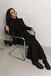 Модна довга спідниця плісе з якісної турецької костюмки 42-52 розміри різні кольори чорна, фото 7