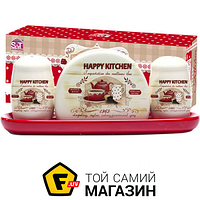 S&T 6912-11 Набір для солі і перцю з салф. на керам. підставці Happy Kitchen