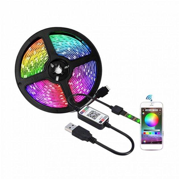 Світлодіодна стрічка 5м різнокольорова RGB+USB