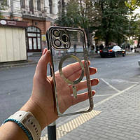 Чехол для iPhone 12 Pro Shining with MagSafe защита камеры Silver / чехол для айфон 12 про с магсейф серебро