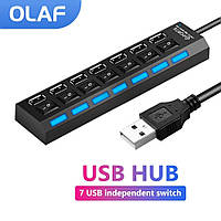 USB HUB на 7 портов с кнопками выключения