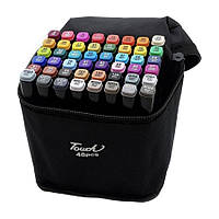 Набор разноцветных маркеров для скетчинга с пишущими узлами двух типов 48 шт, Художественные скетч маркеры