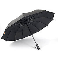 Зонт "Экстрим Black": Мужской зонт автомат, 12 спиц, система антиветер,специальная прочная ручка.