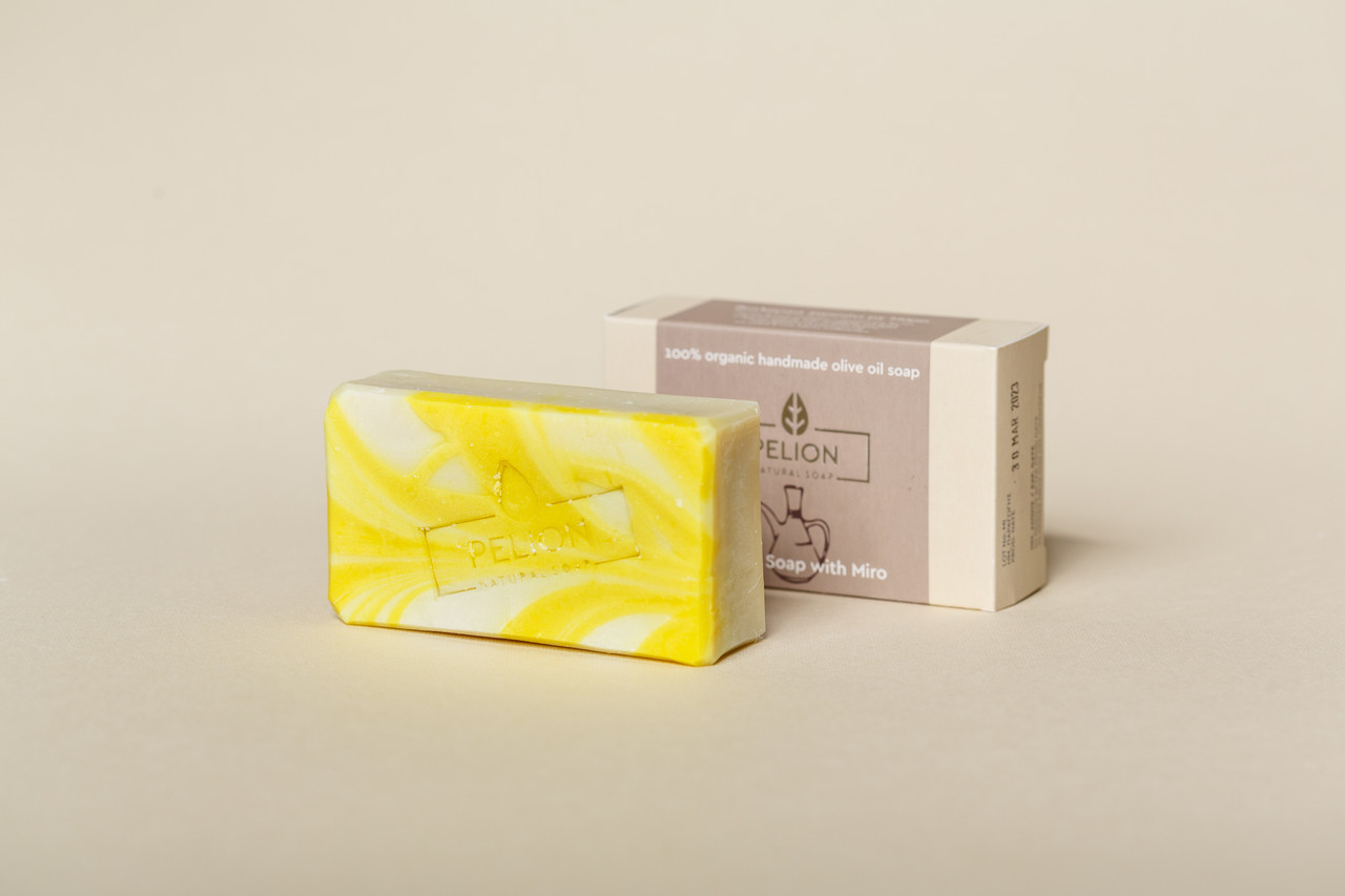 Органічне оливкове мило ручної роботи Аромат миро (Pelion Natural Soap), 135 g., Греція