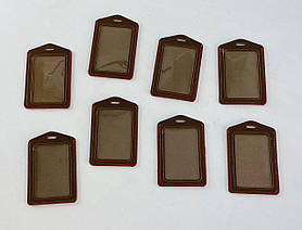 Бейдж вертикальний Екошкіра без кліпу Коричневий 103021+