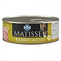 Влажный корм Farmina Matisse Cat Mousse Rabbit для взрослых кошек, с кроликом, 85 г