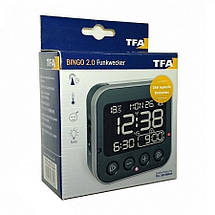 Настільний цифровий годинник з будильником TFA Bingo 2.0 (Black), фото 5