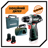 Аккумуляторный профессиональный шуруповерт Metabo PowerMaxx BS BL (12 В, 2 А/ч, двухскоростной) PAK