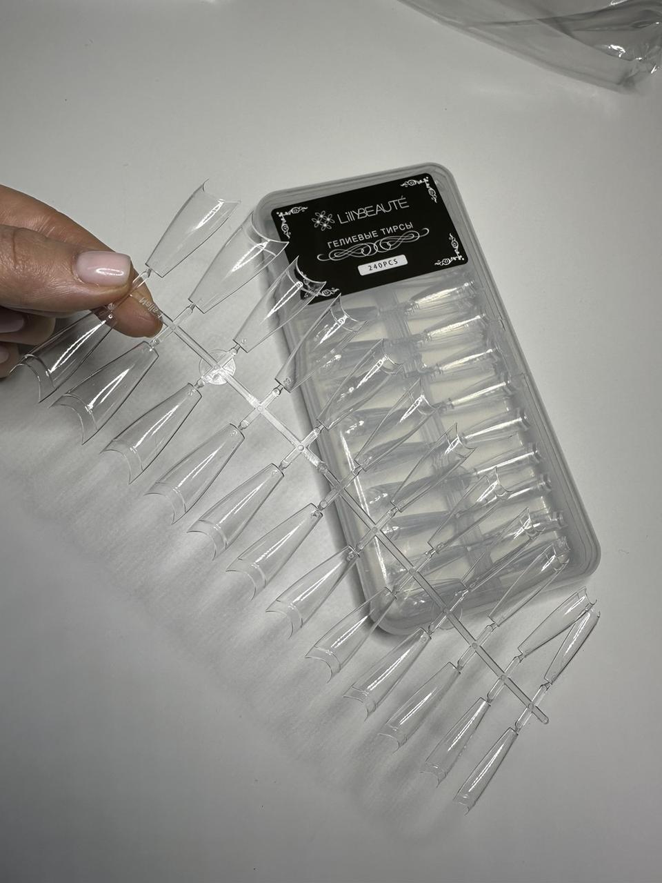 Тіпси гелеві (10 пластин) для нарощування нігтів Lilly Beaute