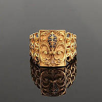 Классическое мужское кольцо с золотым покрытием Доминирующий древний английский герб Очень Красивое размер 20