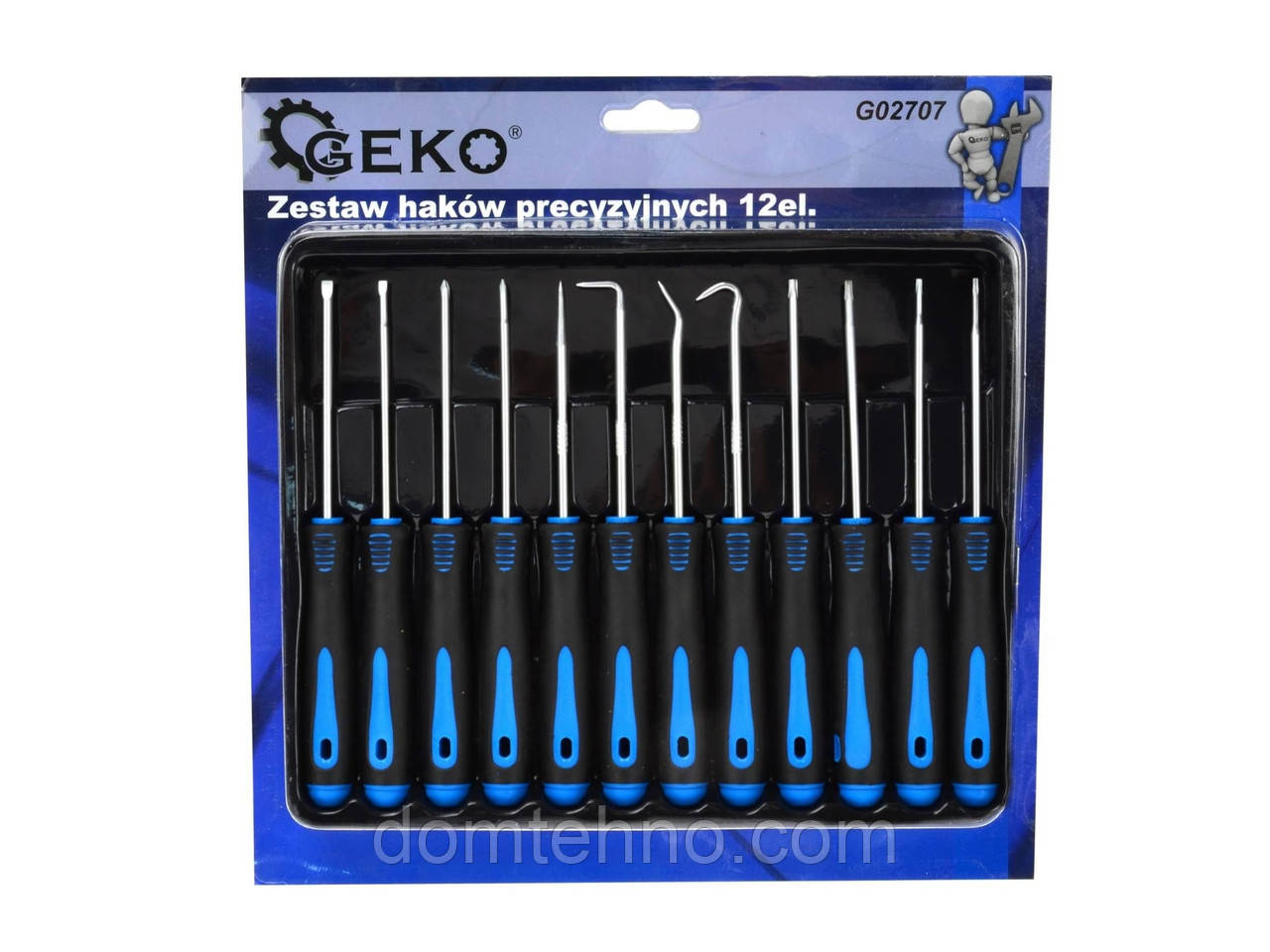 Набір гачків та точкових викруток 12од., G02707 GEKO для зняття обшивки
