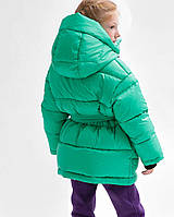 Детская зимняя длинная куртка пуховик утепленная эко пух девочка от 6-17р /Пуховая куртка 158-164, Зеленый