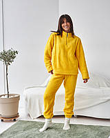 Тёплая махровая женская пижама жёлтая 44,46,48,50,52,54,56