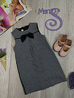 Теплый сарафан для девочки Chicco платье без руковов серое с принтом гусиные лапки Размер 116 (6 лет)