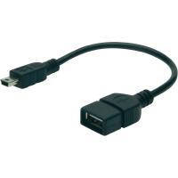 Кабель USB OTG; разъем1: USB тип А розетка; разъем2: USB mini тип B вилка; длина: 0,2 м