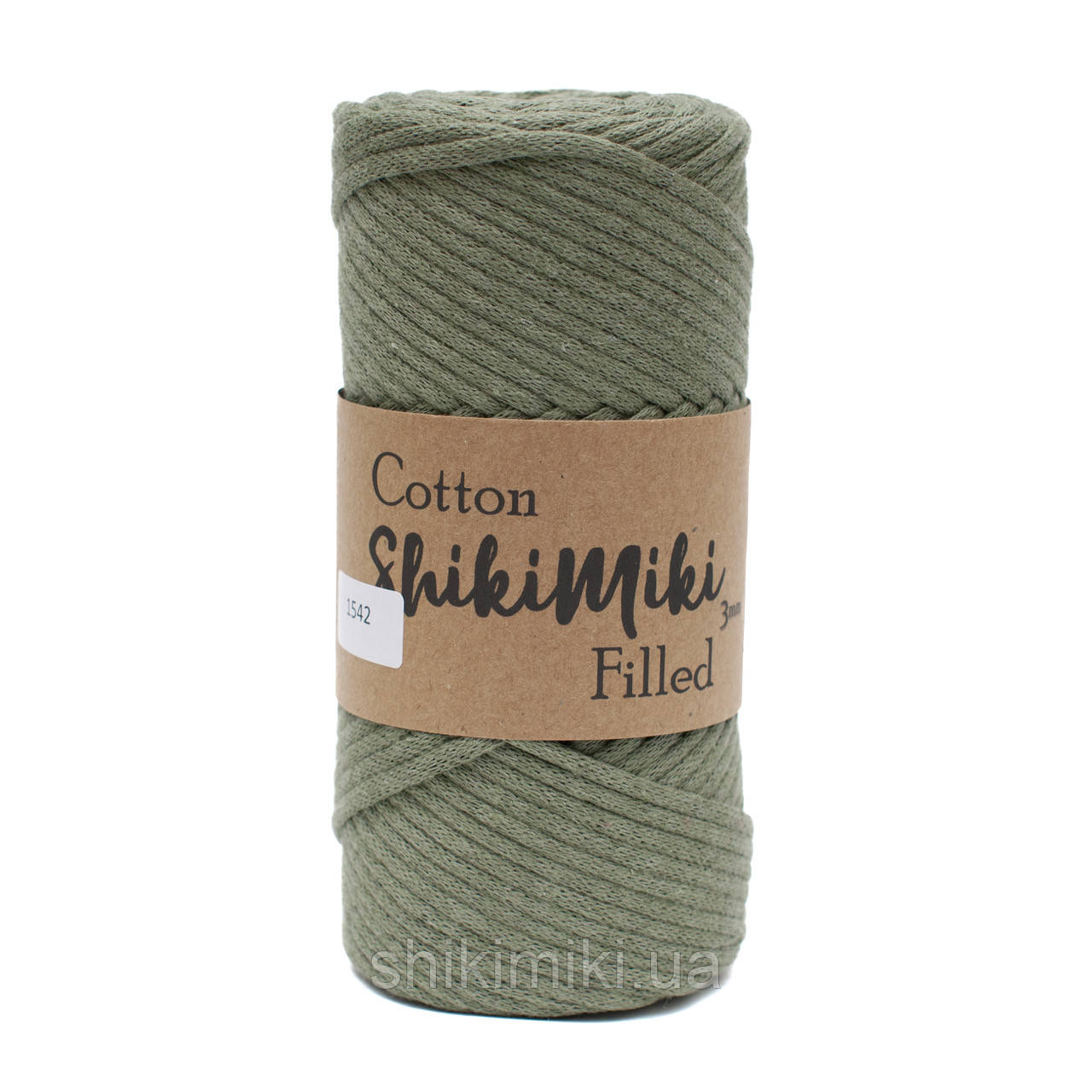 Трикотажний бавовняний шнур Cotton Filled 3 мм, колір Лавровий
