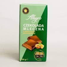 Шоколад молочний з горіхами (арахіс, фундук) Allegro Czekolada, 100 г Польща