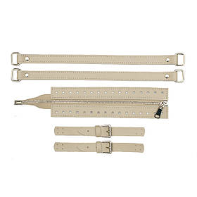 Комплект для сумки Меган зі шкіри, колір Слонова кістка