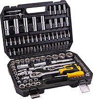 Набір насадок торцевих MasterTool 78-5108, CrV 1/4" і 1/2", тріскачка 72Т, 108 шт, кейс, фото 3