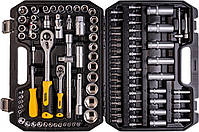 Набір насадок торцевих MasterTool 78-5108, CrV 1/4" і 1/2", тріскачка 72Т, 108 шт, кейс, фото 5