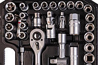 Набір насадок торцевих MasterTool 78-5108, CrV 1/4" і 1/2", тріскачка 72Т, 108 шт, кейс, фото 7