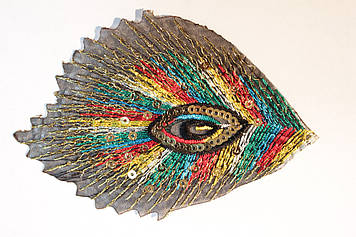 Термоклейовий декор. Паліньє перо.Розмір 10х7 см.Цина за 1 шт.