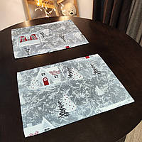 Новорічні підкладки під тарілки з тефлоновим покриттям, Серветка сервірувальна підтарільник (набір з 2 серветок)