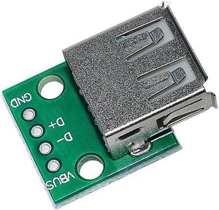 Модуль USB 2.0 Female PCB гніздо на платі, фото 1