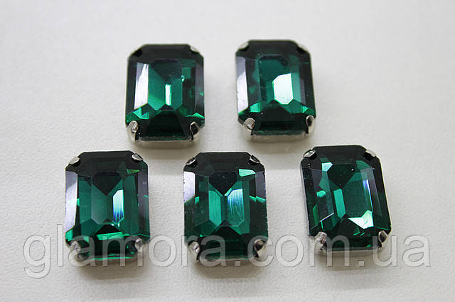 Пришивні стрази в цапах.13х18мм. Колір Green Zircon