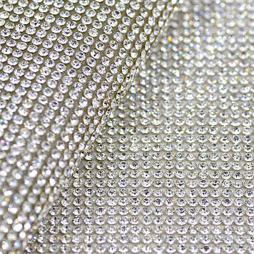 Стразове термополотно Колір Crystal (ss6) , відрізок 1*24см